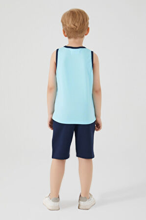 Superman Buildings Deniz Mavisi Erkek Çocuk Bermuda Takım