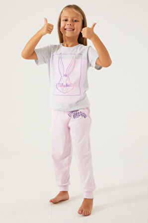 Looney Tunes Sweet Female Duck Kar Melanj Kız Çocuk Kısa Kol Pijama Takım