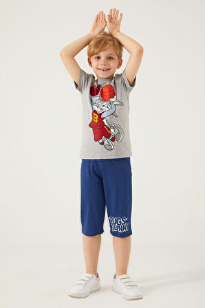 Looney Tunes L1569-3 Çocuk  Gri Melanj Alt Üst Takım