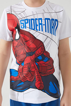 Spiderman The Flying Hero Beyaz Erkek Çocuk Kısa Kol Pijama Takım