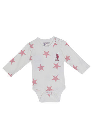 U.S. Polo Assn Lisanslı Beyaz Kız Bebek Uzun Kol Body Zıbın