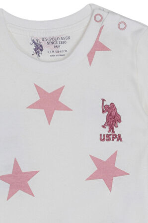 U.S. Polo Assn Lisanslı Beyaz Kız Bebek Uzun Kol Body Zıbın