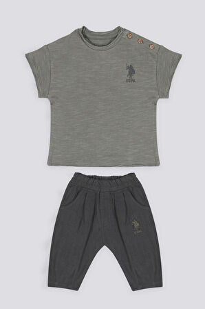 U.S. Polo Assn The Elegance Of Khaki Haki Erkek BebekTshirt  Pantolon Takım