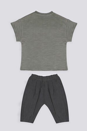 U.S. Polo Assn The Elegance Of Khaki Haki Erkek BebekTshirt  Pantolon Takım