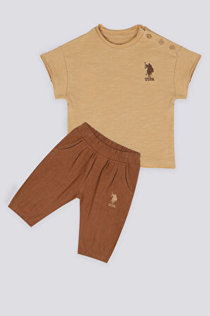 The Elegance Of Khaki Kahve Erkek Bebek Tshirt Pantolon Takım