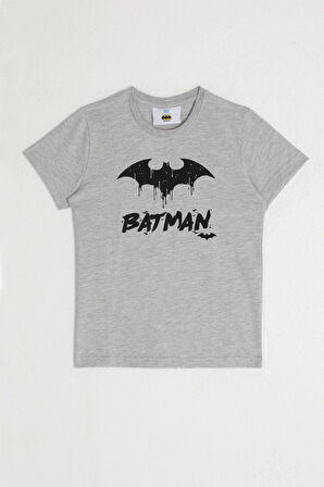 Batman L1578-2 Erkek Çocuk T-Shirt Gri / Melanj