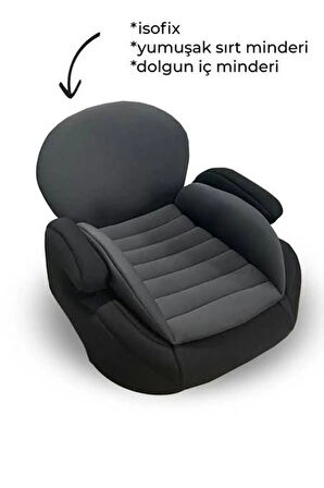 Crozz Isofix'li Oto Koltuk Yükseltici Gri
