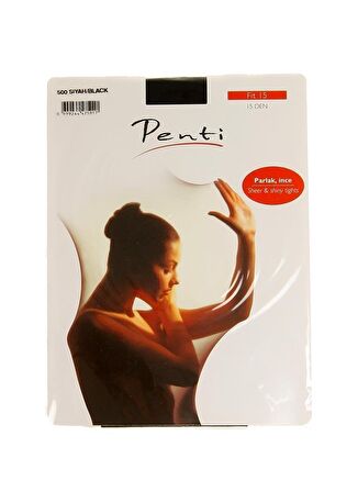 Penti Külotlu Fit 15 Den Burunsuz Siyah Çorap No 4 Xl