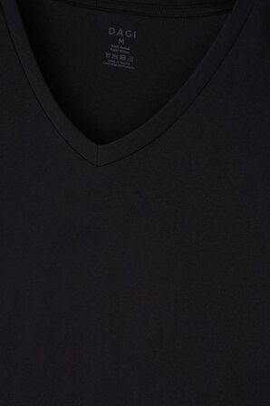 Siyah 2'Li V Yaka Erkek Fanila