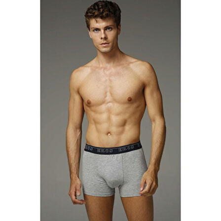 Eros 011 Gri Likralı Erkek Boxer