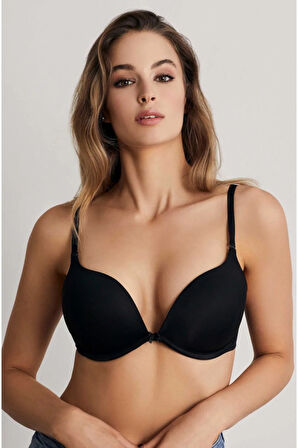 Kadın Siyah Lilyum Kulaklı Double Push-up Destekli Sütyen Ersk130