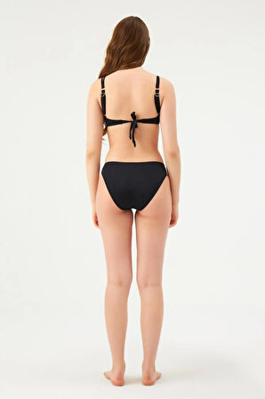 Eros Balenli Toparlayıcı Tek Üst Bikini 827 Siyah