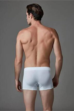 Erkek Mikro Modal Kemerli Boxer Beyaz-051