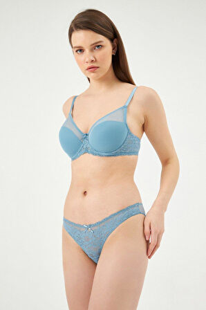 Eros 924 Mavi Rebecca Balenli Kaplı Toparlayıcı Sütyen Takımı