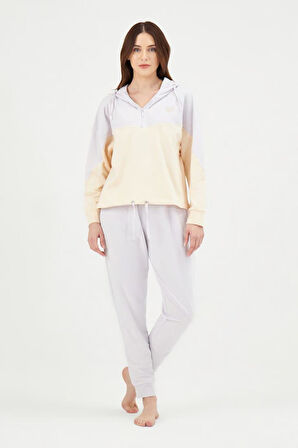 Eros 29740 Lila Pamuklu Yarım Fermuarlı Kadın Eşofman Takımı 