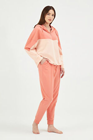 Eros 29740 Somon Pamuklu Yarım Fermuarlı Kadın Eşofman Takımı 