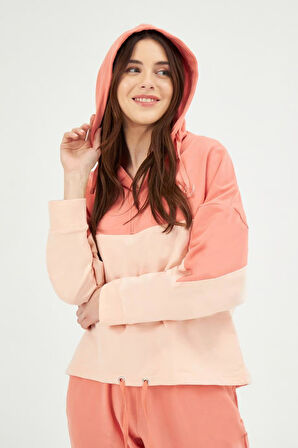 Eros 29740 Somon Pamuklu Yarım Fermuarlı Kadın Eşofman Takımı 