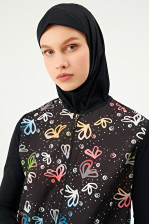 Eros 1754 Siyah Tam Tesettür Mayo Takımı