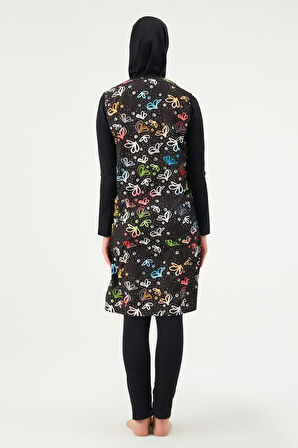 Eros 1754 Siyah Tam Tesettür Mayo Takımı