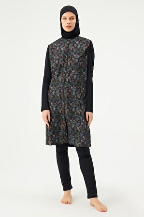 Eros 1748 Siyah Tam Tesettür Mayo Takımı