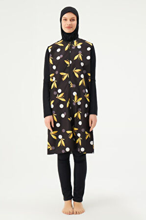 Eros 1749 Siyah Tam Tesettür Mayo Takımı