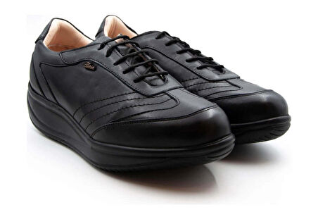 Dr.Comfort 5000 Diyabetik-Ortopedik Rocker Bottom Taban Kadın Deri Ayakkabı Siyah