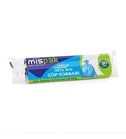 Rulo Çöp Torbası 55x60 Mavi (Koli içi: 50 Rulo)