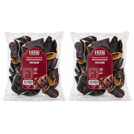 Feza Kurutulmuş Dolmalık Patlıcan 40 Adet (20 li 2 Paket)