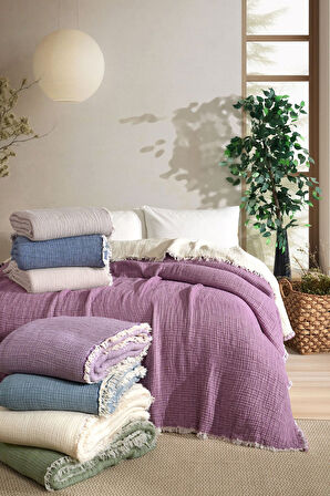Varol 5 Katlı %100 Pamuk Müslin Yatak Örtüsü – 230x240 cm
