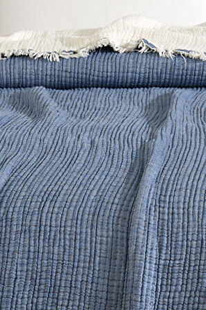 Varol Tek Kişilik 5 Katlı %100 Pamuk Müslin Yatak Örtüsü 