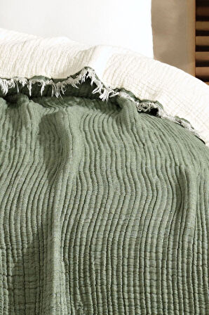 Varol Tek Kişilik 5 Katlı %100 Pamuk Müslin Yatak Örtüsü 