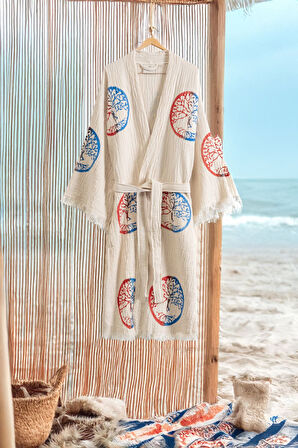 Varol Organik %100 Pamuk Kimono Yaka Sabalık Bornoz - Dualis