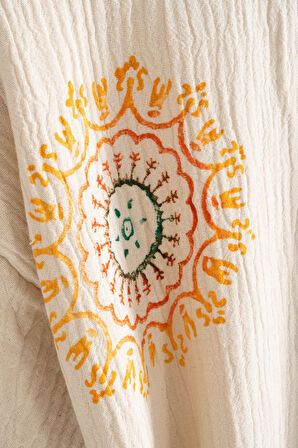 Varol Organik %100 Pamuk Kimono Yaka Sabalık Bornoz - Lemura