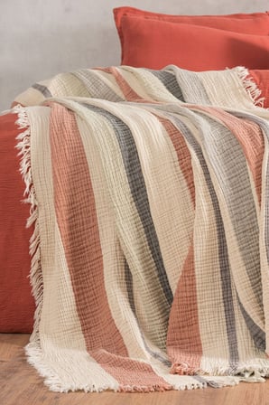 Varol 4 Katlı %100 Pamuk Müslin Pike & Yatak Örtüsü – 230X250 Cm - Ki̇Remi̇T