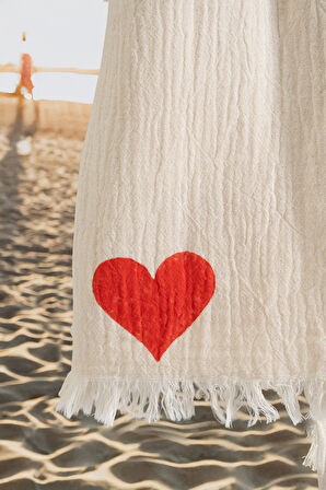 Varol %100 Organik, El İşçiliği Taş Baskı Garson Boy Bornozu - Lovely