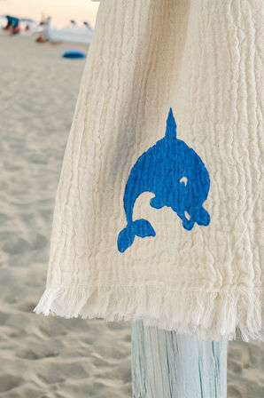 Varol %100 Organik, El İşçiliği Taş Baskı Garson Boy Bornozu - Yunus