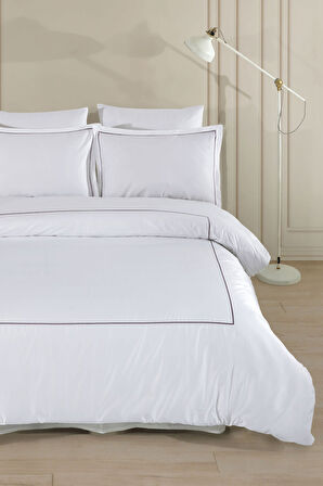 Varol Marmaris Serisi Kızılbük – 300 TC Nakışlı Pamuk Saten Nevresim Takımı 