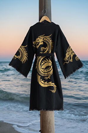 Varol Organik %100 Pamuk Kimono Yaka Sabalık Bornoz - Viserion