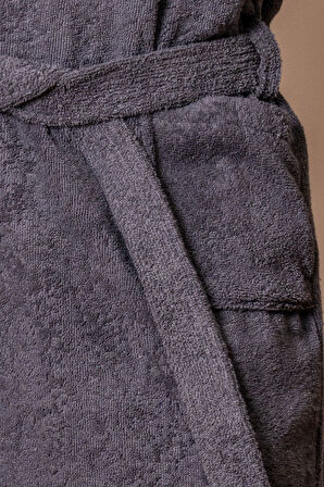 Varol İhracat Fazlası Stok Antrasit Bornoz – Yüksek Gramajlı Premium Dokuma L/XL