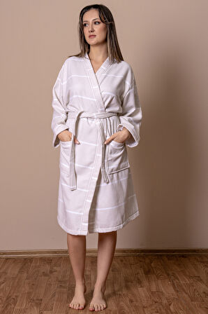 Varol İhracat Fazlası Stok Pamuklu Çizgili Peştamal Bornoz – Hafif Dokuma – Unisex – Standart Beden