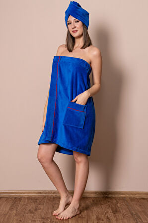 Varol Sauna Seti – Çıtçıtlı Banyo Havlusu & Düğmeli Baş Havlusu (Bone)