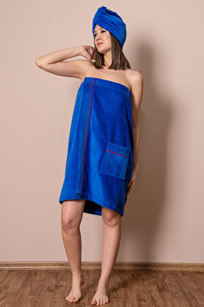 Varol Sauna Seti – Çıtçıtlı Banyo Havlusu & Düğmeli Baş Havlusu (Bone)