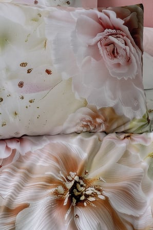Cotton Box 3d Flower %100 Pamuk Saten  - Elara Pembe
