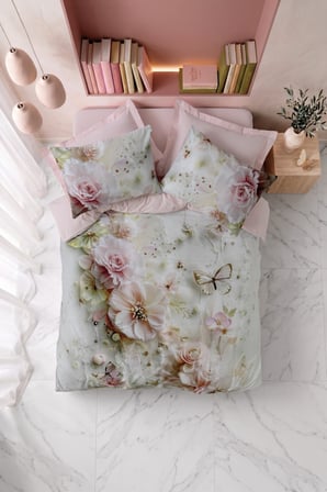 Cotton Box 3d Flower %100 Pamuk Saten  - Elara Pembe