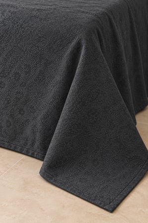 Varol Loren Şal Desenli Çift Kişilik Yatak Örtüsü Takımı 240×260 cm – 2 Yastık Kılıflı - ANTRASİT