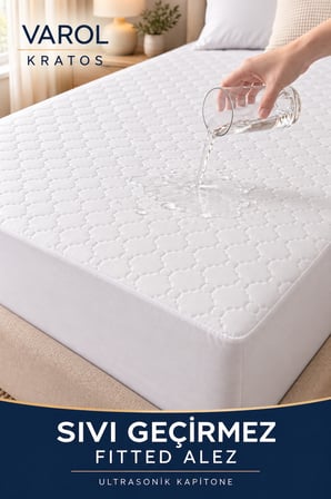 Varol Kratos Serisi Sıvı Geçirmez Ultrasonik Kapitone Fitted Alez – Full Kenar Yatak Koruyucu - 100X200CM