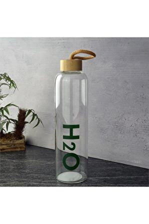 H2O Bambu Kapaklı Cam Matara 1000Ml H2O75372