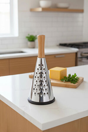 Ahşap Saplı Paslanmaz Çelik Rende 24 cm