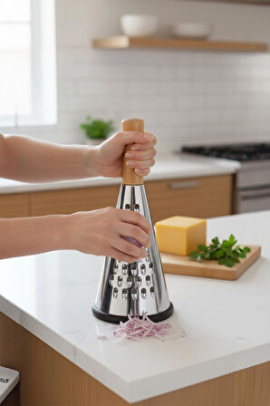 Ahşap Saplı Paslanmaz Çelik Rende 24 cm