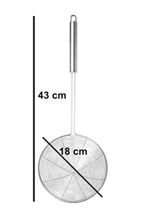 Çelik Yağ Kevgiri Paslanmaz Kızartma Kevgiri 18cm